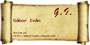Gábor Iván névjegykártya