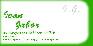 ivan gabor business card